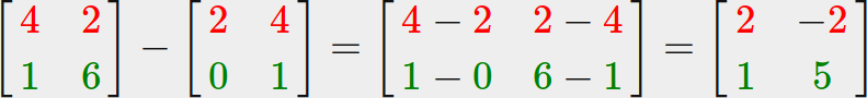 Matrix subtraction with a matrix